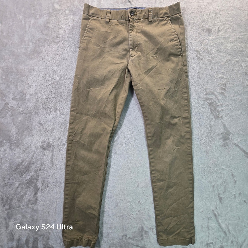 Banana Republic Fulton Skinny Chino Khaki Tan Pants Mens 31x32 Stretch Cotton